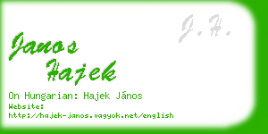 janos hajek business card